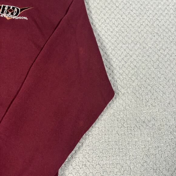 VTG 90's Harley Davidson USA Made Men's Maroon 1/4 Zip Sweatshirt Sz L - Picture 4 of 8